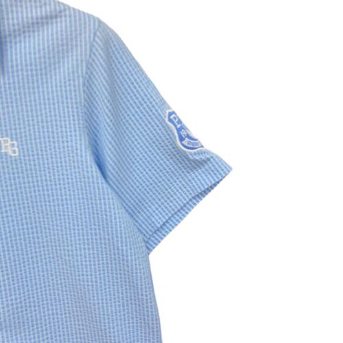 PEARLY GATES (パーリーゲイツ) ポロシャツ ゴルフウェア(トップス) メンズ SIZE L スカイブルー×ホワイト