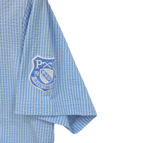 PEARLY GATES (パーリーゲイツ) ポロシャツ ゴルフウェア(トップス) メンズ SIZE L スカイブルー×ホワイト
