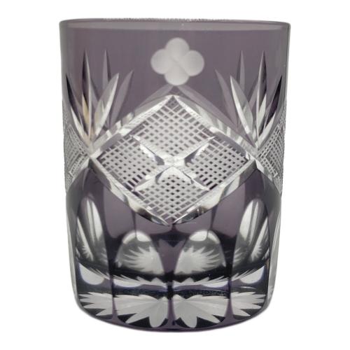 江戸切子 四ツ葉元禄紋 江戸紫 90615-4 太武朗