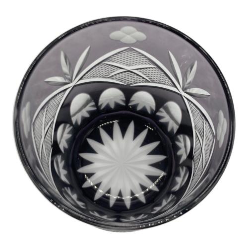 江戸切子 四ツ葉元禄紋 江戸紫 90615-4 太武朗