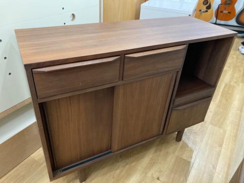 ミサワ キッチンカウンター ブラウン 2枚扉 引出付き