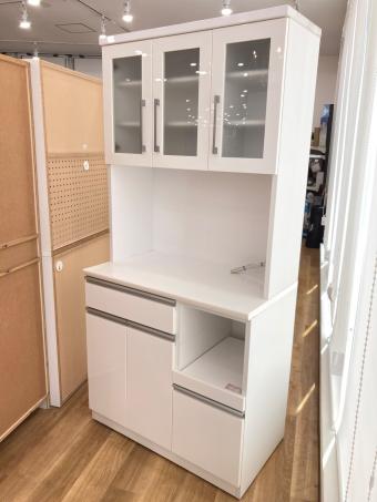 ニトリ レンジボード ホワイト 3枚扉 UP RESUME 幅90㎝