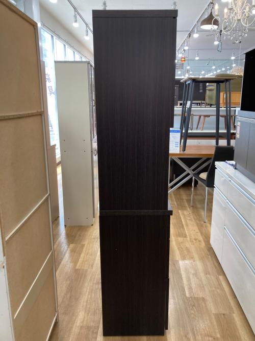 レンジボード ダークブラウン 314 2枚扉 引出③ スライド台