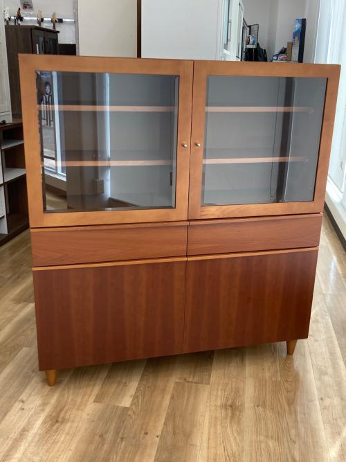 ACTUS (アクタス) 食器棚 ブラウン 191 4枚扉 引出②｜トレファクONLINE