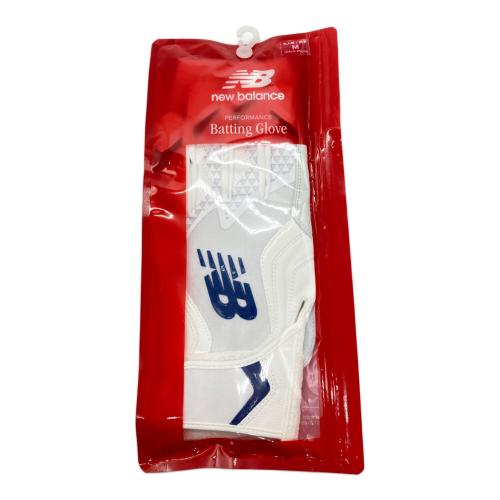 NEW BALANCE (ニューバランス) バッティンググローブ Mサイズ ホワイト×ブルー LAG45601