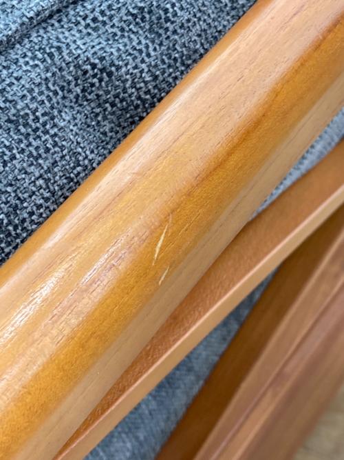 2人掛けソファー グレー×ブラウン ファブリック