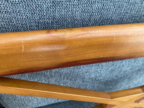 2人掛けソファー グレー×ブラウン ファブリック