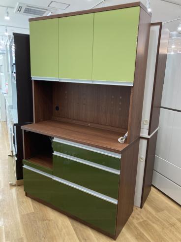 【未使用　未組立】Bistro ビストロ 食器棚 クロスガラス ブラウン main-img.jpg