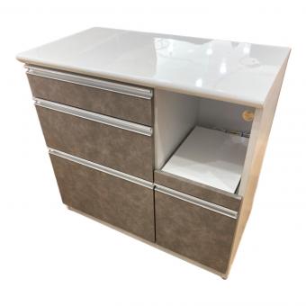 キッチンカウンター グレー×ホワイト 引き出し付き