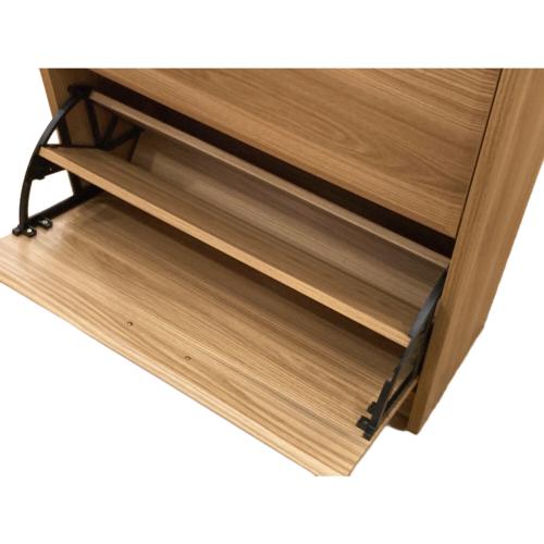 ニトリ シューズボックス ナチュラル×ブラック 3段