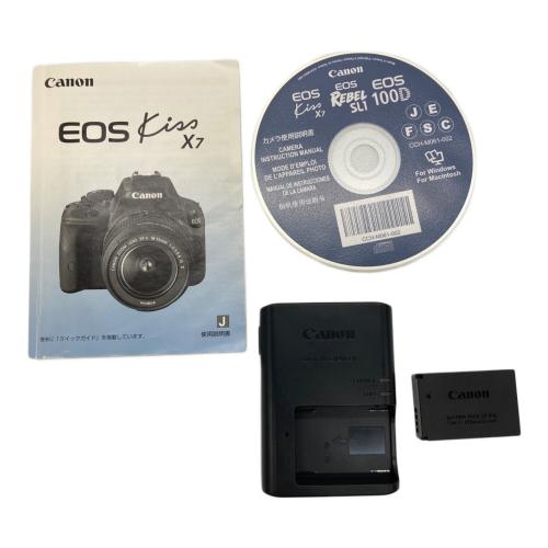 CANON (キヤノン) 一眼レフカメラ/ズームレンズセット EOS kiss X7 1800万画素 APS-C 専用電池 SDHCカード対応 1/4000～30秒 DS126441