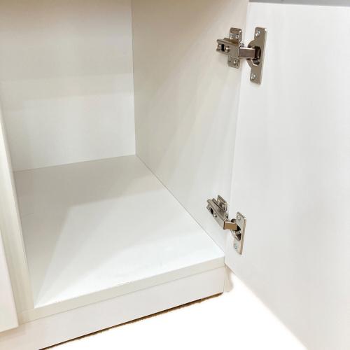 ニトリ キッチンカウンター ホワイト×シルバー 291 1枚扉 4段引き出し レジューム120