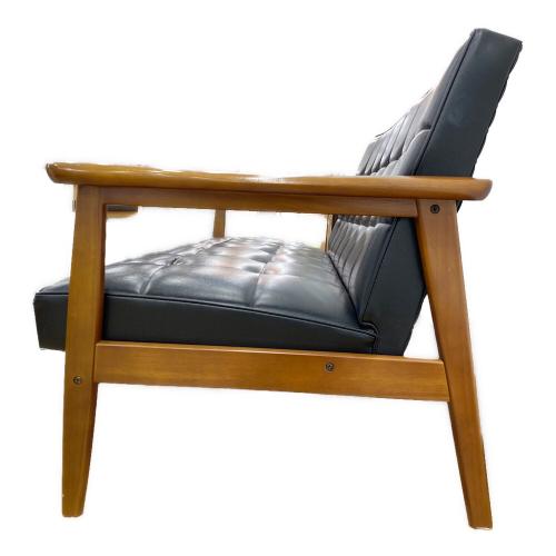 カリモク60 (カリモクロクマル) Kチェア 2シーター ブラウン×ブラック W36153BW/05009077040 合皮