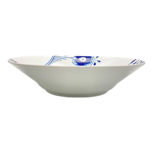 ROYAL COPENHAGEN (ロイヤル・コペンハーゲン) パスタプレート ホワイト×ネイビー ブルーフルーテッド・メガ