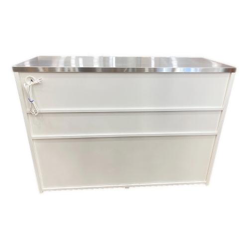 キッチンカウンター ホワイト 145 ステンレストップ 引出③ 幅:120㎝