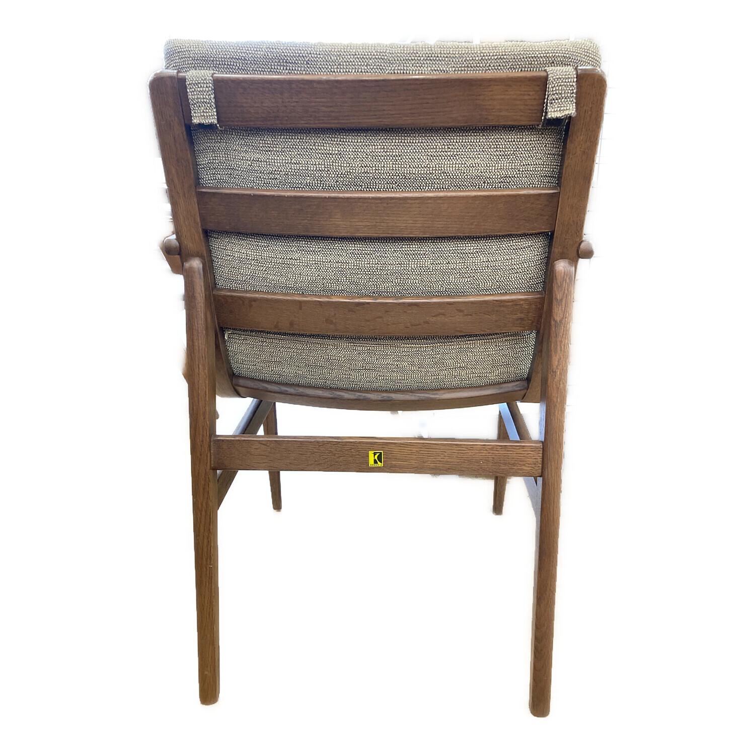 飛騨産業 (ヒダサンギョウ) アームチェアー ベージュ×ブラウン L