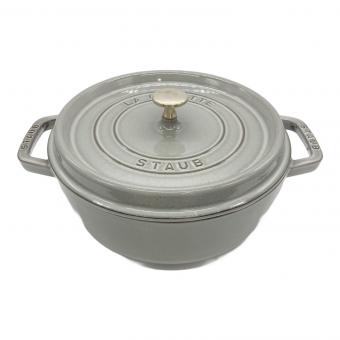 Staub (ストウブ) 両手鍋 26cm グレー ピコ・ココット・ラウンド