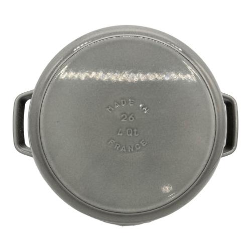 Staub (ストウブ) 両手鍋 26cm グレー ピコ・ココット・ラウンド