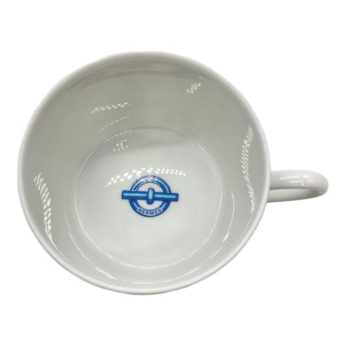 HERMES (エルメス) カップ&ソーサー ホワイト×ブルー シェーヌダンクル