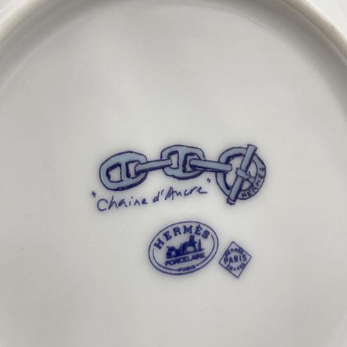 HERMES (エルメス) カップ&ソーサー ホワイト×ブルー シェーヌダンクル