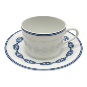 HERMES (エルメス) カップ&ソーサー ホワイト×ブルー. シェーヌダンクル