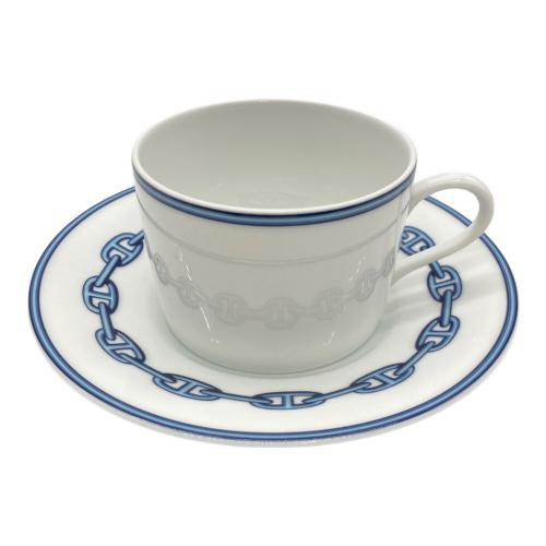 HERMES (エルメス) カップ&ソーサー ホワイト×ブルー. シェーヌダンクル