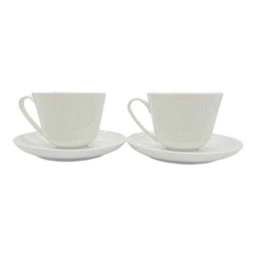 ROYAL COPENHAGEN (ロイヤル・コペンハーゲン) カップ&ソーサー 茶バミ有 ホワイトフルーテッド・プレイン