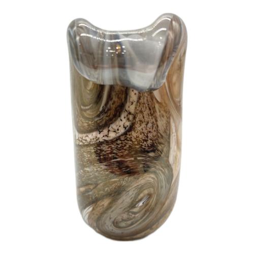 GOZO GLASS 花瓶 ブラウン×アイボリー