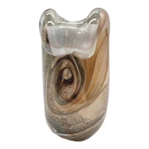 GOZO GLASS 花瓶 ブラウン×アイボリー