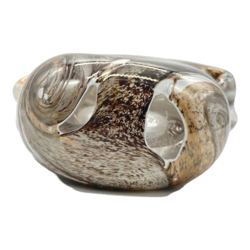 GOZO GLASS 花瓶 ブラウン×アイボリー