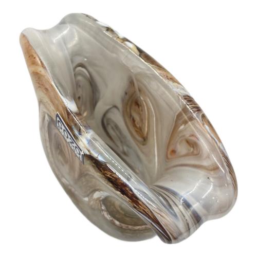 GOZO GLASS 花瓶 ブラウン×アイボリー