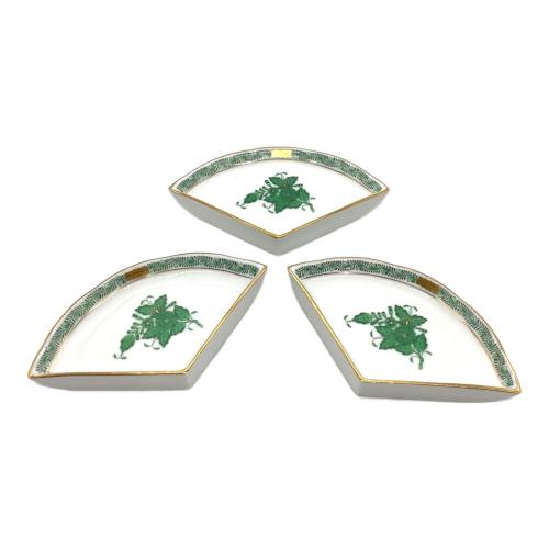 Herend (ヘレンド) 扇型プレート アポニーグリーン