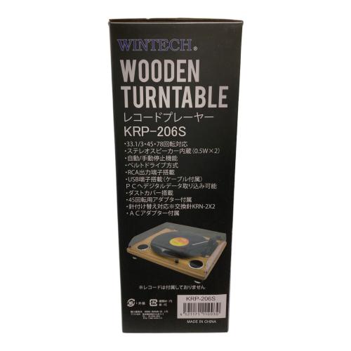 WINTECH (ウィンテック) レコードプレーヤー KRP-206S ・
