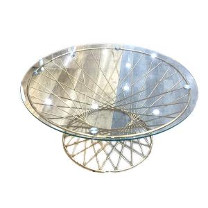 Franc franc (フランフラン) コーヒーテーブル 天板小キズ有 クリア×ゴールド