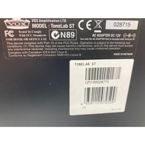 VOX (ヴォックス) エフェクター ToneLab ST アダプター付