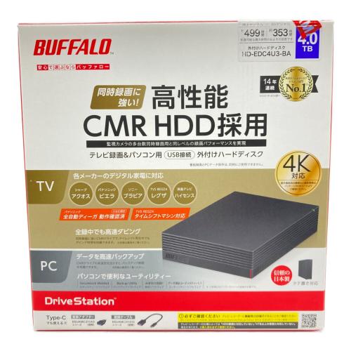 BUFFALO (バッファロー) テレビ録画＆パソコン用外付けハードディスク HD-EDC4U3-BA 2022年製