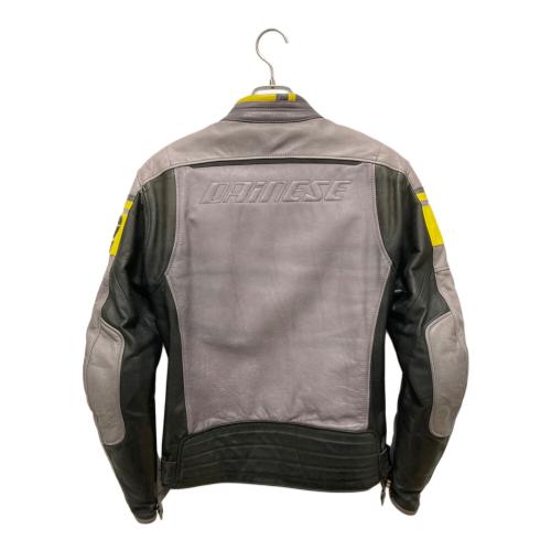 DAINESE (ダイネーゼ) BLACK JACK PELLE バイカージャケット 1533737 メンズ  グレー×イエロー