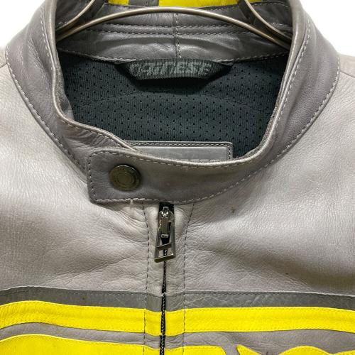DAINESE (ダイネーゼ) BLACK JACK PELLE バイカージャケット 1533737 メンズ  グレー×イエロー