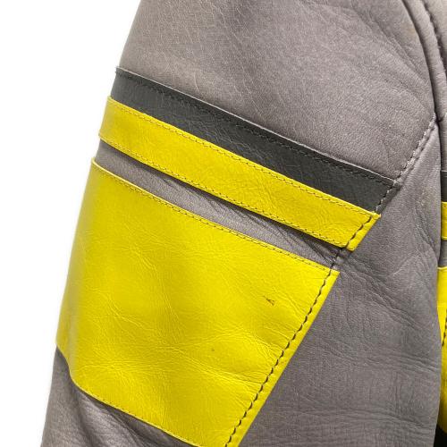DAINESE (ダイネーゼ) BLACK JACK PELLE バイカージャケット 1533737 メンズ  グレー×イエロー