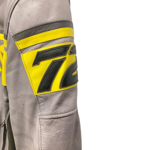DAINESE (ダイネーゼ) BLACK JACK PELLE バイカージャケット 1533737 メンズ  グレー×イエロー