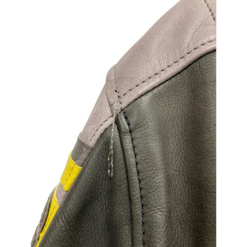 DAINESE (ダイネーゼ) BLACK JACK PELLE バイカージャケット 1533737 メンズ  グレー×イエロー