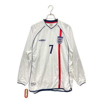 UMBRO (アンブロ) ゲームシャツ 734002JHK イングランド代表 05/07 ユニフォーム ホーム 長袖 #7.ベッカム メンズ SIZE XL ホワイト×ネイビー