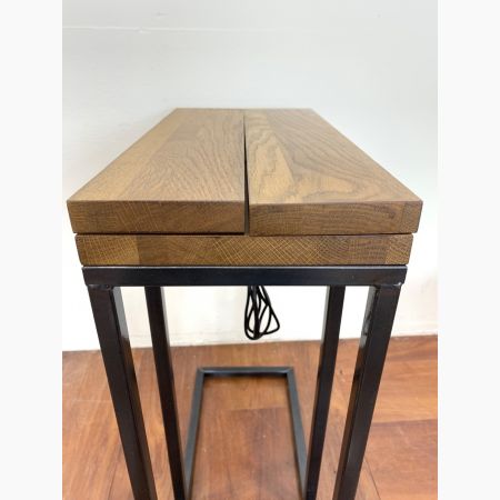 journal standard Furniture (ジャーナルスタンダードファニチャー) サイドテーブル ブラウン×ブラック ワイヤレス充電台搭載 PSEサイドテーブル QI