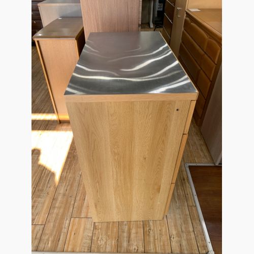 UNICO (ウニコ) チェスト ナチュラル 3段 ステンレス天板 LOM ユニット Ｗ800