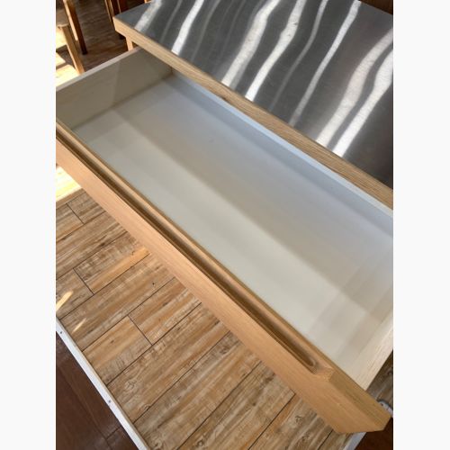 UNICO (ウニコ) チェスト ナチュラル 3段 ステンレス天板 LOM ユニット Ｗ800