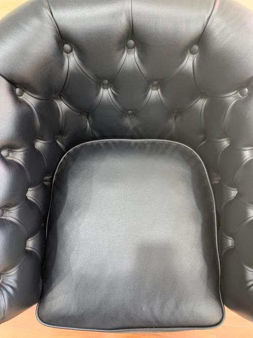 VINCENT (ヴィンセント) チェスターフィールドラウンジチェア ブラック 113 1人掛け 合皮