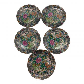 九谷焼 (クタニヤキ) 皿揃え 正峰 5Pセット