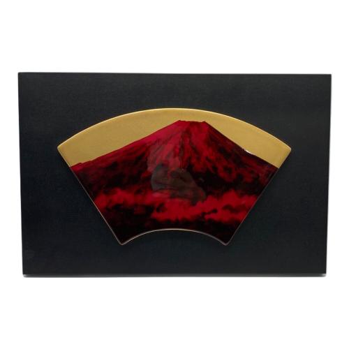 Noritake (ノリタケ) 扇型陶額 『赤富士』