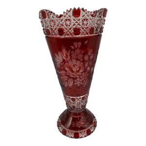 Meissener Bleikristall (マイセンクリスタル) フラワーベース マイセンフラワーレッド  @★