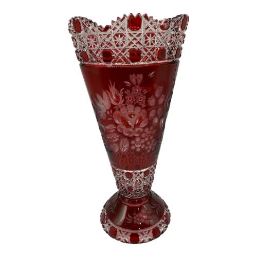 Meissener Bleikristall (マイセンクリスタル) フラワーベース マイセンフラワーレッド  @★